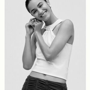 NWT Maeve Elegant White Halter Top